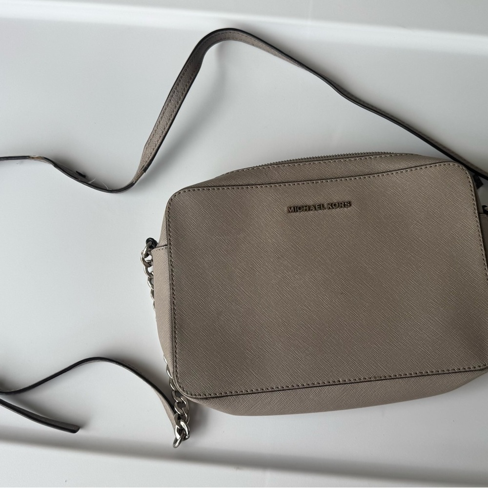 Michael Kors Beige Belt Bag Jet Set Large Saffiano Leather Crossbody
